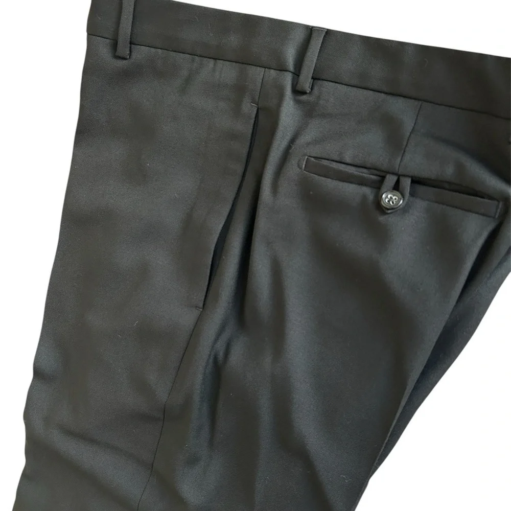 Banana Republic Black Wool Men’s Suit 40S Blazer & 34x34 Dress Pants